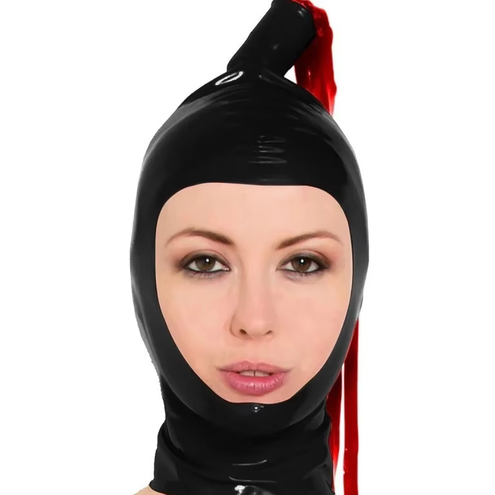 Cosplay Prop Paint - Capuz de látex preto com perucas