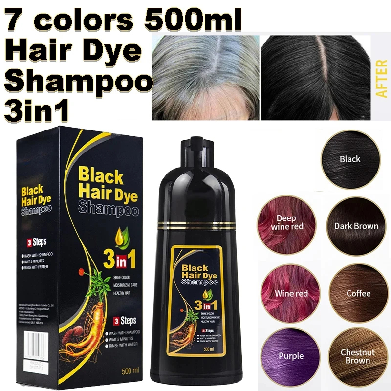 Hair Spray Color - Shampoo de tintura de cabelo preto